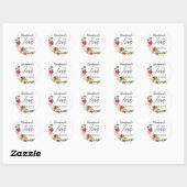 Red and Pink Floral Craft Articles Handmade Ronde Sticker (Vel)