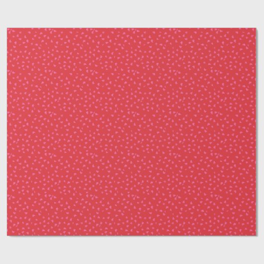 Red and Pink Floral Wrapping Paper Cadeaupapier (Vlak)