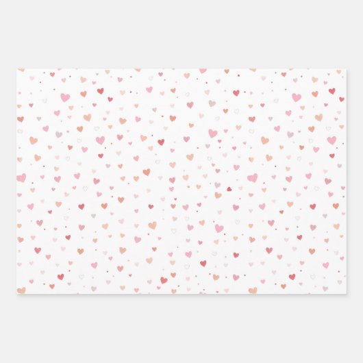 Red and Pink heart valentine Inpakpapier Vel (Voorkant)