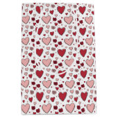 Red and Pink Hearts and Roses Doodle Wine, Small, Medium Cadeauzakje (Voorkant)