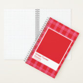 Red and Pink Illustrated Plaid Notebook Notitieboek (Binnen)