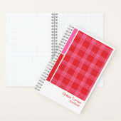 Red and Pink Illustrated Plaid Vertical Palette Notitieboek (Binnen)