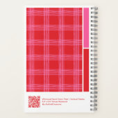 Red and Pink Illustrated Plaid Vertical Palette Notitieboek (Achterkant)