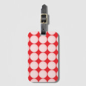Red and Pink Polka Dot Pattern Bagagelabel (Voorkant (verticaal))