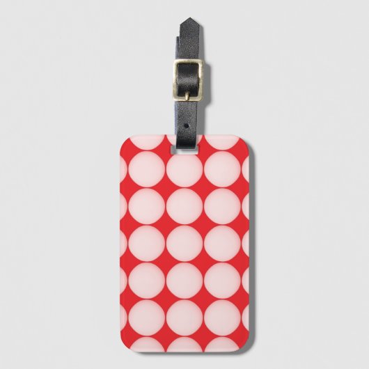 Red and Pink Polka Dot Pattern Bagagelabel (Voorkant (verticaal))
