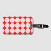 Red and Pink Polka Dot Pattern Bagagelabel (Voorkant (horizontaal))