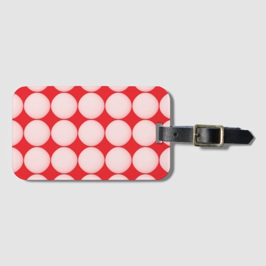Red and Pink Polka Dot Pattern Bagagelabel (Voorkant (horizontaal))