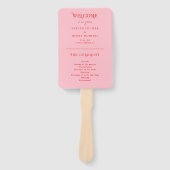 Red and Pink Retro Wedding Program Handwaaier (Voorkant)