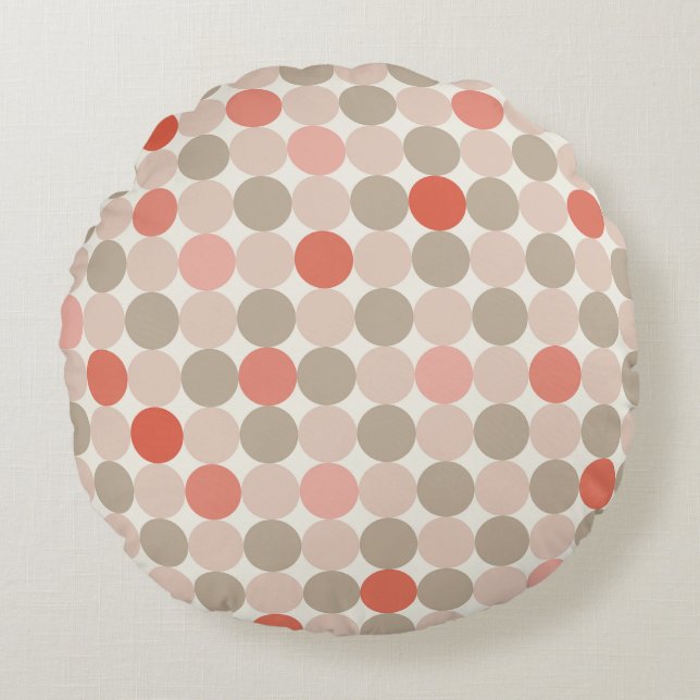 Red and pink Scandinavian Circles Round Pillow Rond Kussen (Voorkant)