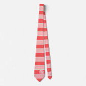 Red and pink stripes with white elephant stropdas (Voorkant)