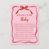 Red and Pink Valentines Books For Baby Shower Informatiekaartje (Voorkant)