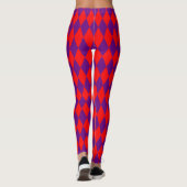 Red and Purple Harlequin Checkered Design  Leggings (Achterkant)