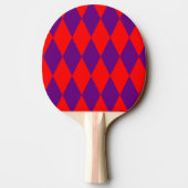 Red and Purple Harlequin Checkered Design Tafeltennisbatje (Achterkant)