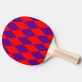 Red and Purple Harlequin Checkered Design Tafeltennisbatje (Zijkant)