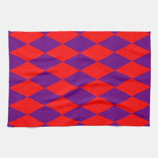 Red and Purple Harlequin Checkered Design  Theedoek