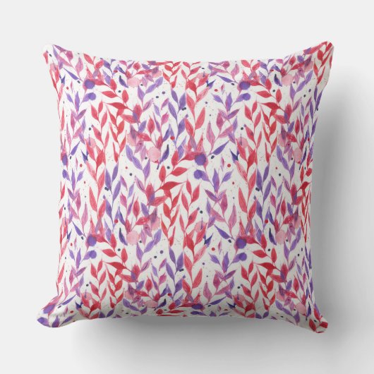 Red and Purple Palm Leaves Kussen (Voorkant)