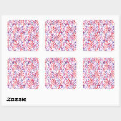 Red and Purple Palm Leaves Vierkante Sticker (Vel)