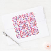 Red and Purple Palm Leaves Vierkante Sticker (Envelop)