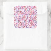 Red and Purple Palm Leaves Vierkante Sticker (Tas)