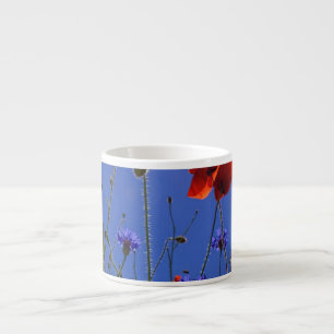 red and purple roses embracing a blue sky and sun espresso kop