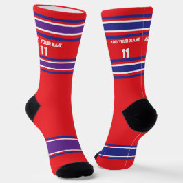 Red and purple Sport Jersey - Name Number Socks Sokken