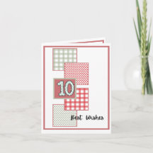 Red and Sage Stippen en Gingham - 10e verjaardag