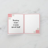 Red and Sage Stippen en Gingham - 18e verjaardag Kaart (Binnen)