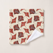 Red and Sand Tribal Stingrays Bad Handdoek (Wasdoekje)