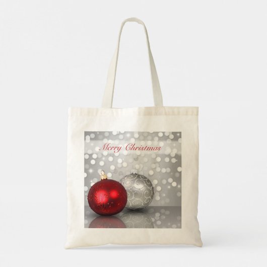 Red and Silver Christmas Tree Balls Exquisite Tote Bag (Achterkant)