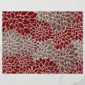 Red and silver dahlias origami paper (Voorkant)