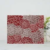 Red and silver dahlias origami paper (Staand voorkant)