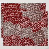Red and silver dahlias origami paper (Voorkant / Achterkant)