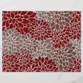 Red and silver dahlias origami paper (Achterkant)