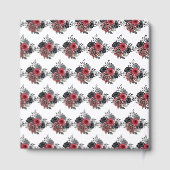 Red and Silver Elegant Flowers Birthday Party Gastenboek (Achterkant)