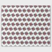 Red and Silver Elegant Flowers Cadeaupapier (Vlak)