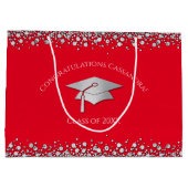Red and Silver Graduation Groot Cadeauzakje (Achterkant)
