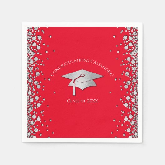 Red and Silver Graduation Servet (Voorkant)