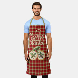 Red and Tan Plaid Cookies for Santa Schort