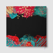 Red and Teal Blue Alcohol Ink Birthday Guest Book Gastenboek (Achterkant)