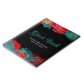 Red and Teal Blue Alcohol Ink Birthday Guest Book Notitieboek (Linkerzijde)