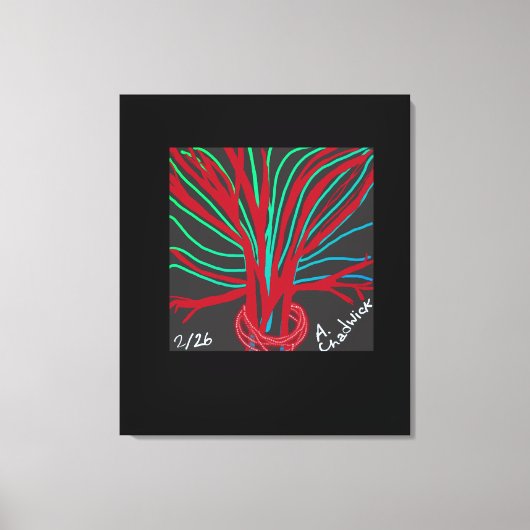 Red and Teal Green Tree  Canvas Afdruk (Voorkant)
