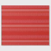 Red And White African Pattern Wrapping Paper Cadeaupapier (Vlak)