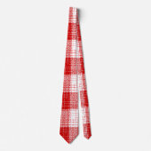 Red and White Bold Checkered Plaid Design  Stropdas (Voorkant)