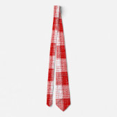 Red and White Bold Checkered Plaid Design  Stropdas (Achterkant)