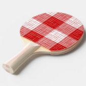 Red and White Bold Checkered Plaid Design  Tafeltennisbatje (Voorkant Gekanteld)