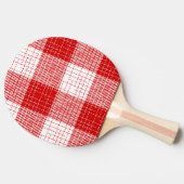 Red and White Bold Checkered Plaid Design  Tafeltennisbatje (Zijkant)