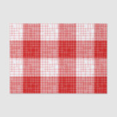 Red and White Bold Checkered Plaid Design  Tissuepapier (Voorkant)