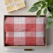 Red and White Bold Checkered Plaid Design  Tissuepapier (Geschenk)