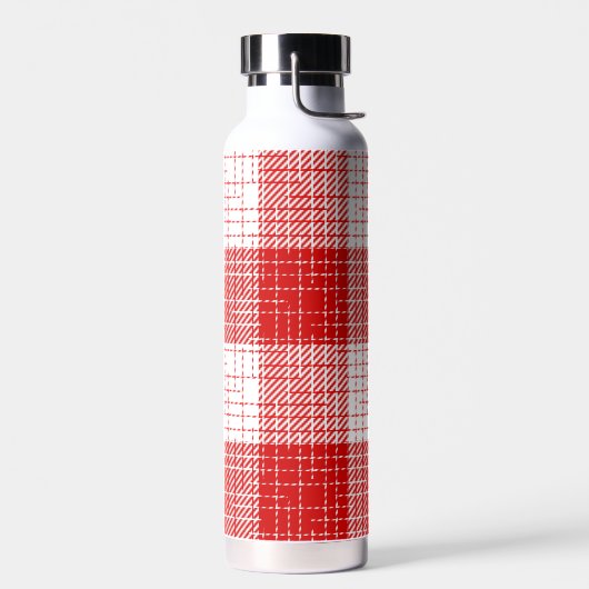 Red and White Bold Checkered Plaid Design  Waterfles (Links)