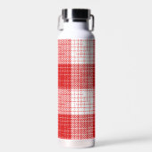 Red and White Bold Checkered Plaid Design  Waterfles (Voorkant)